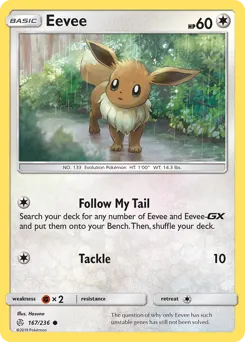 Eevee Pokémonkaart – Cosmic Eclipse (2019)